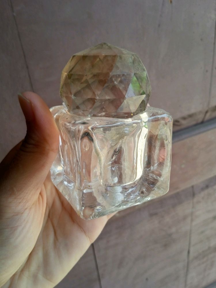 Clear Glass Cube With Crystal Lid