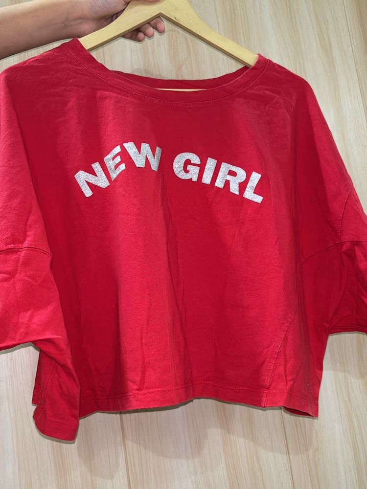 New Girl Oversized Crop Top