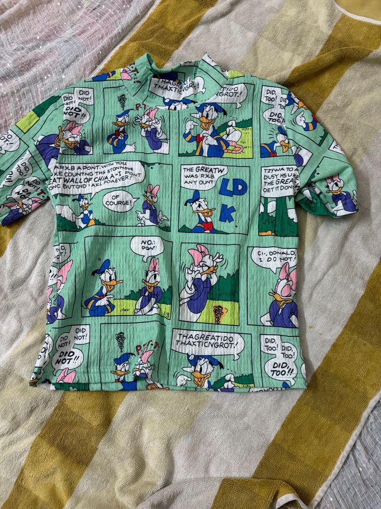 Comics Printed Cute Y2K Top