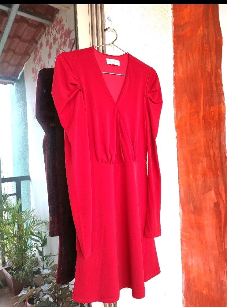 U.S BRAND Vibrant Red Dress