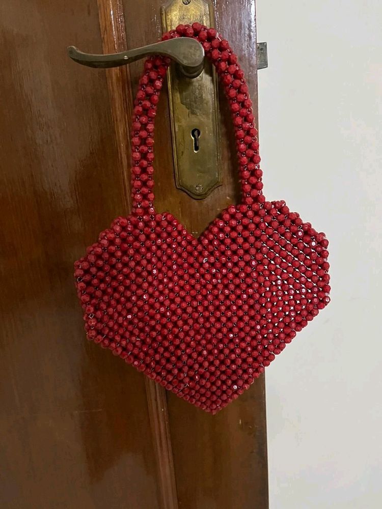 Heart Shaped Beaded Bag