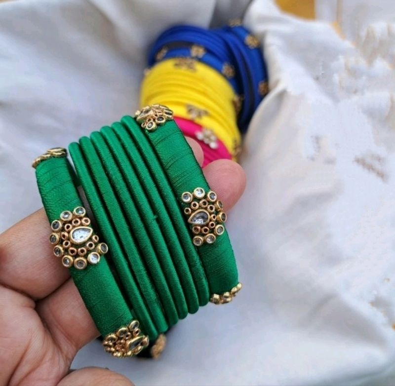 Handcrafted Silk Thread Bangles Set