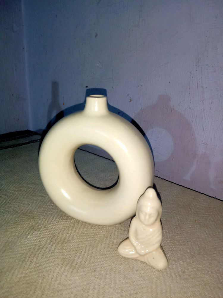 Donut Vase With Buddha Miniature