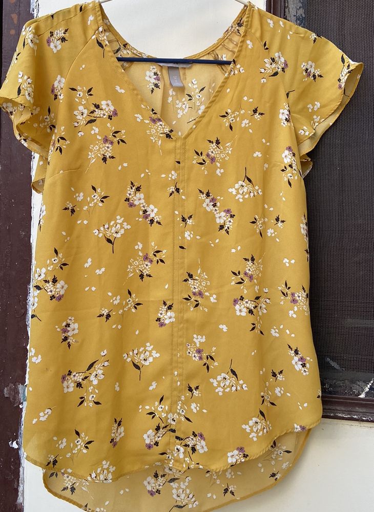 H&M Yellow Floral Top