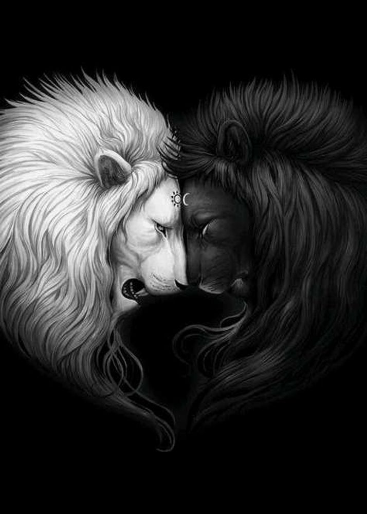 Poster Of 2lion In Heart Shape