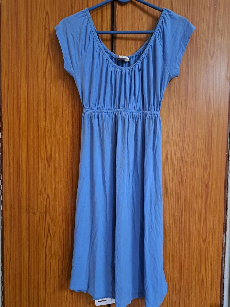 Breezy Light Blue Stretchable Summer Dress