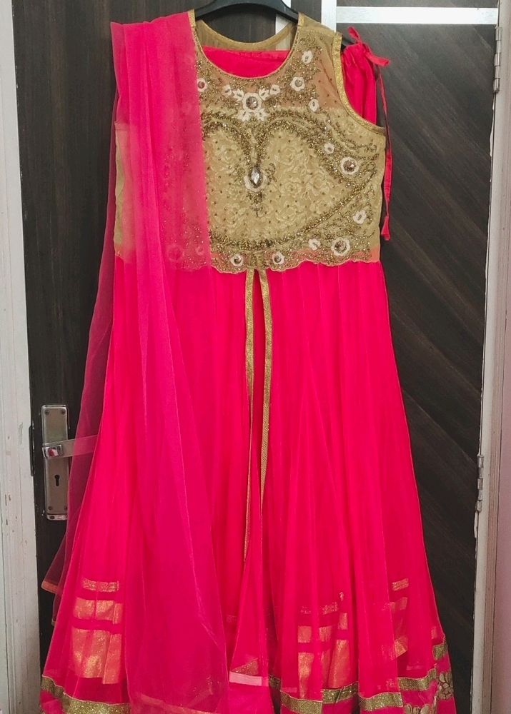 Women Golden Stone Embroidery Lehenga Choli