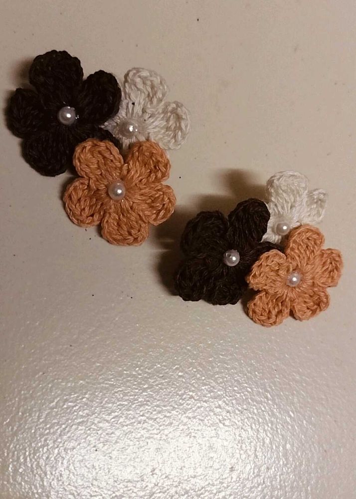 Crochet Flower Studs