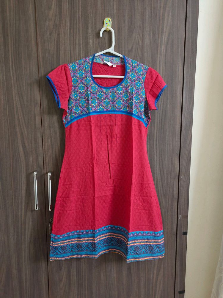 Red Cotton Kurta