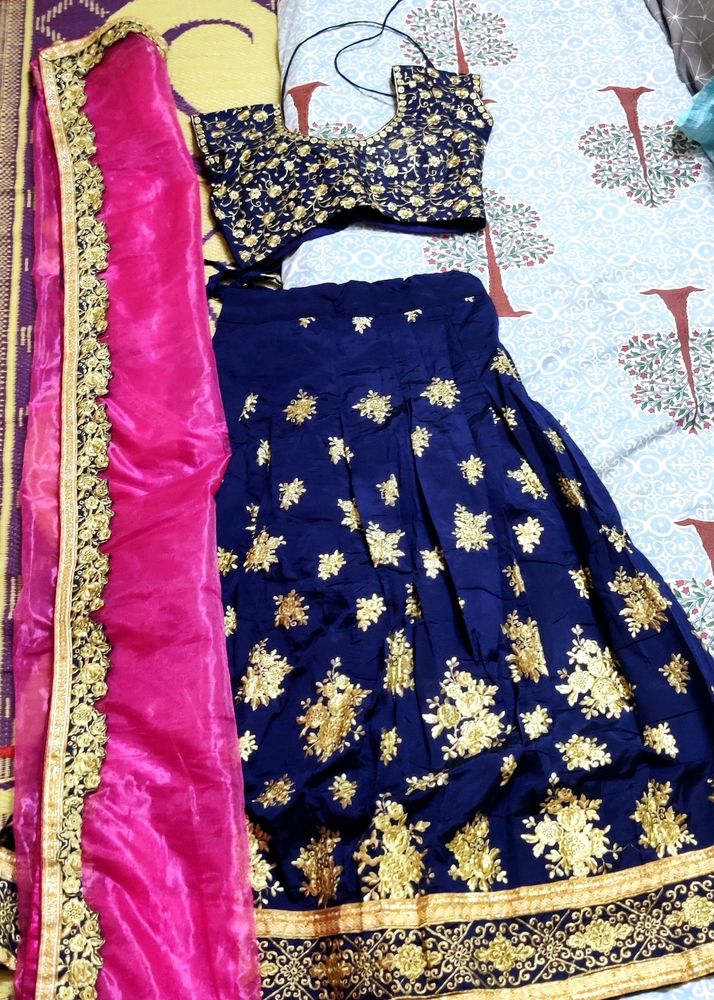 Navy blue Pink Lehenga Choli