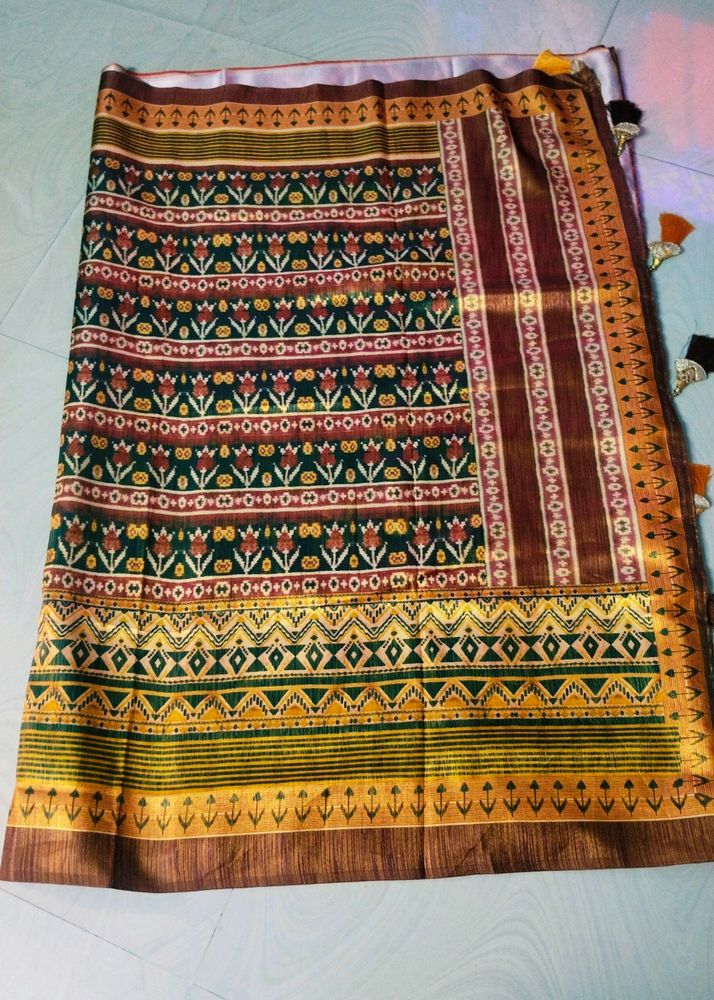 Full Shinning Silk Blend Patola Saree