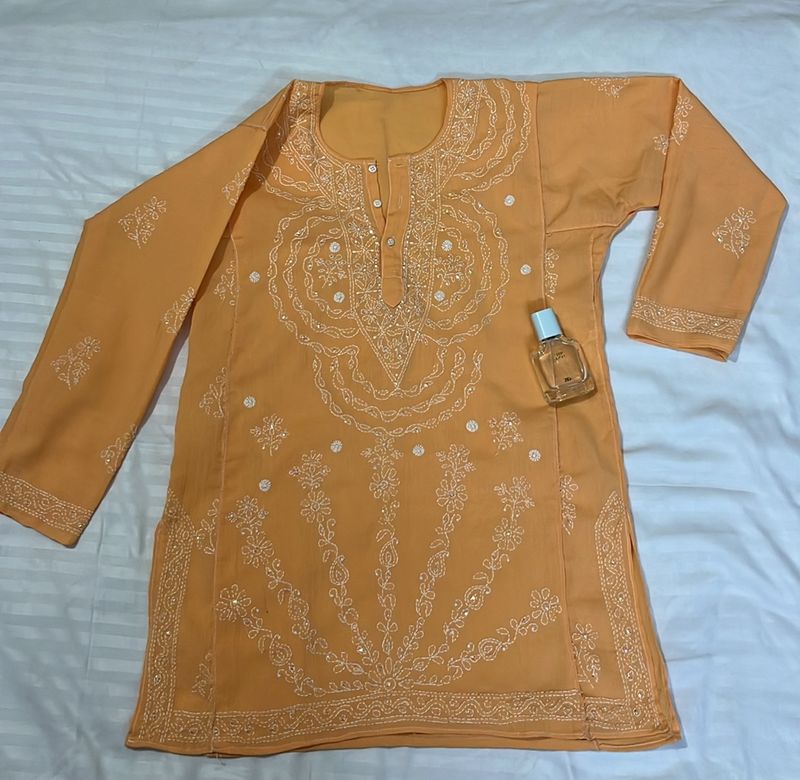 Orange/ Coral Sitara kurti (short)