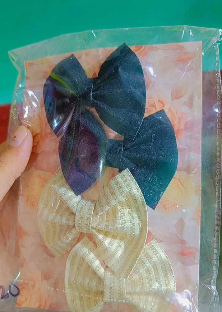 Korean Bow Hair Clips (Pack Of 2)