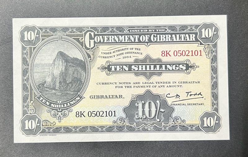 Sale. 10 Shillings Gibraltar Nice Condition