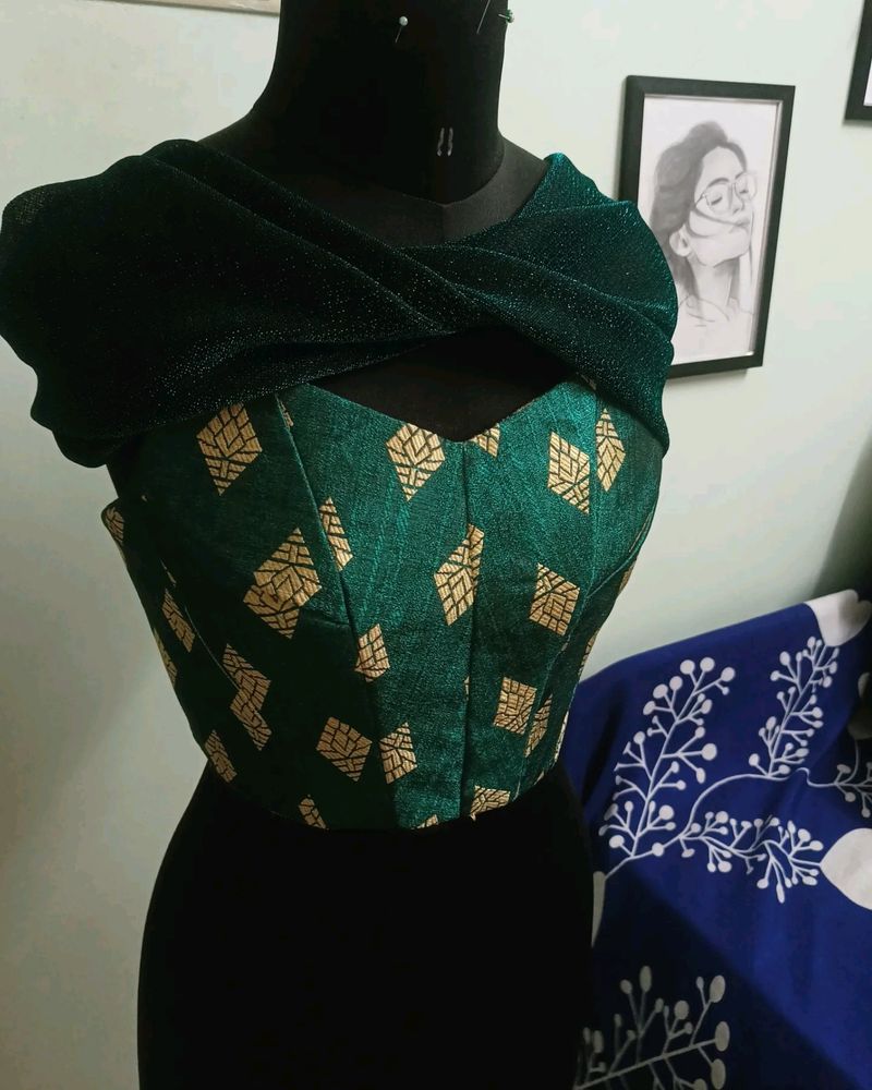 Green Corset Top