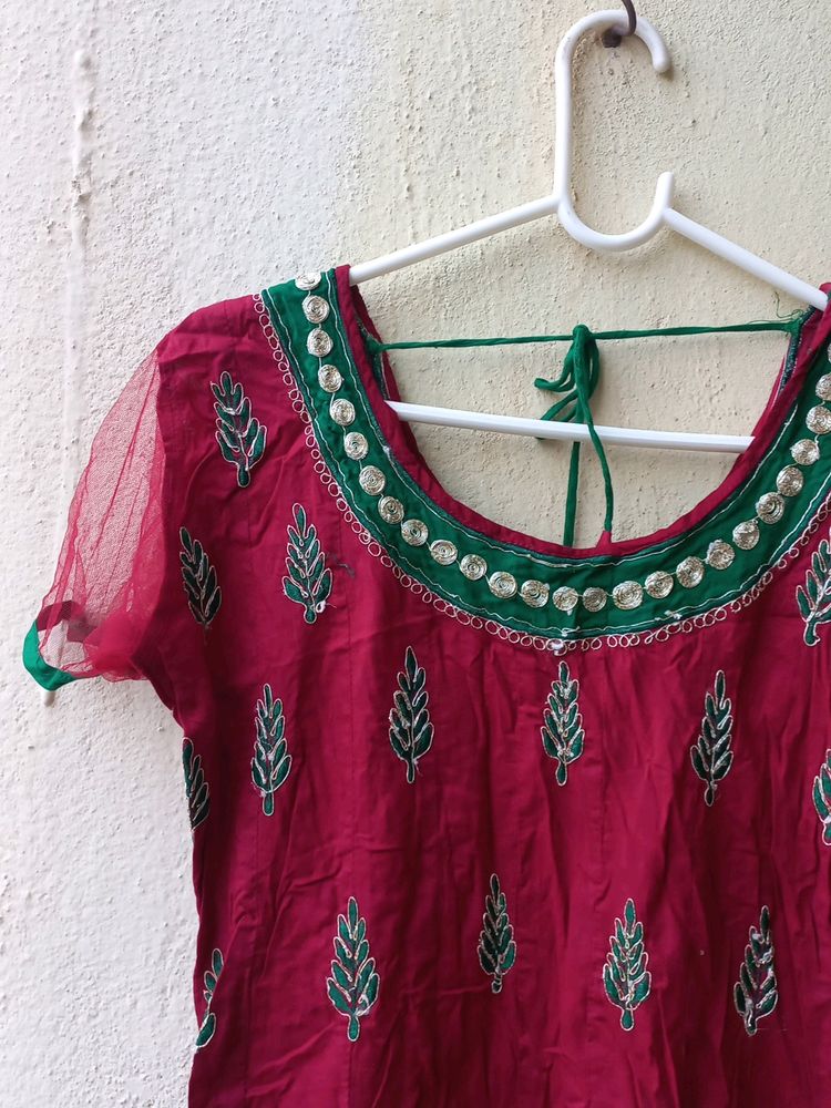 NEW MAROON EMBROIDERY KURTA