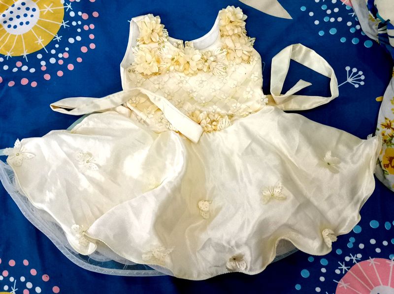 Beautiful Cream Baby Frock