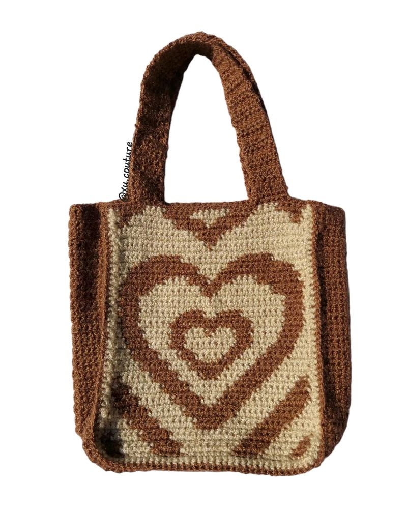 Crochet Stereo Hearts Tote Bag