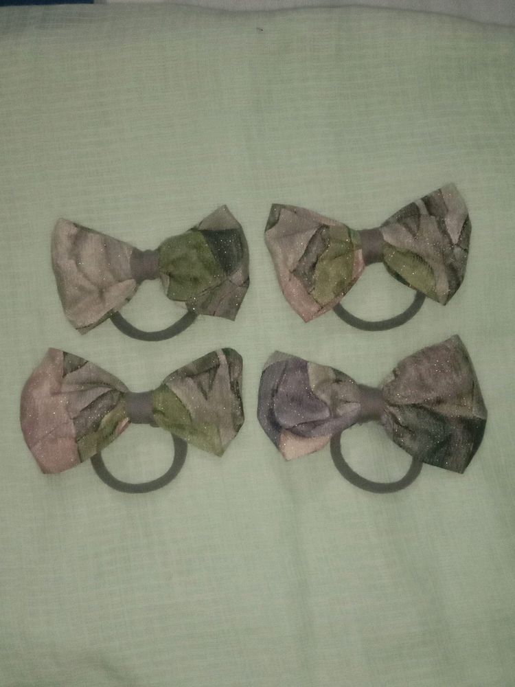 2 Pair Hair Bow Rubber Bands🎀+freebie