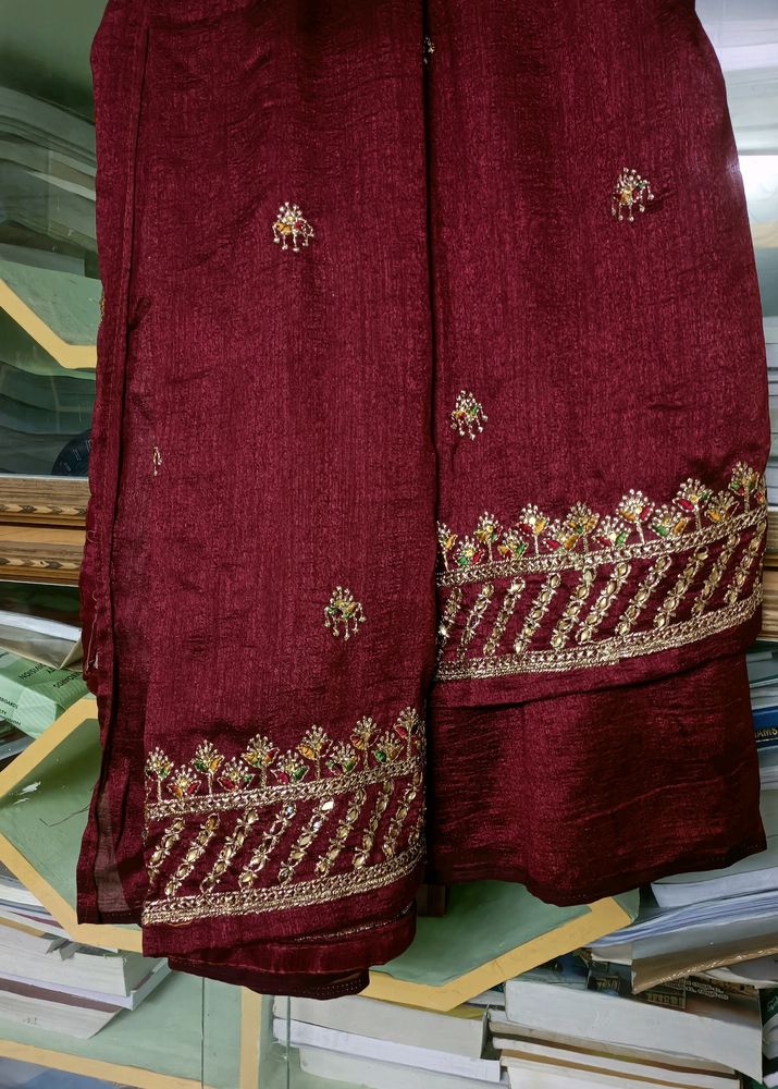 New Maroon Saree