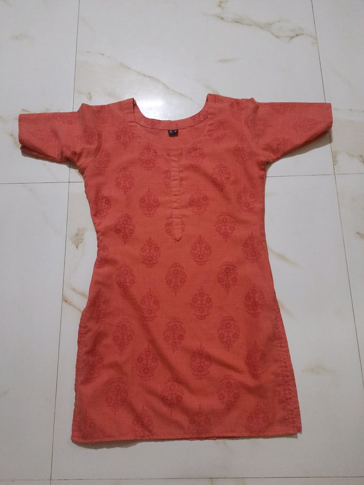 Orange/ Peach Short Kurti