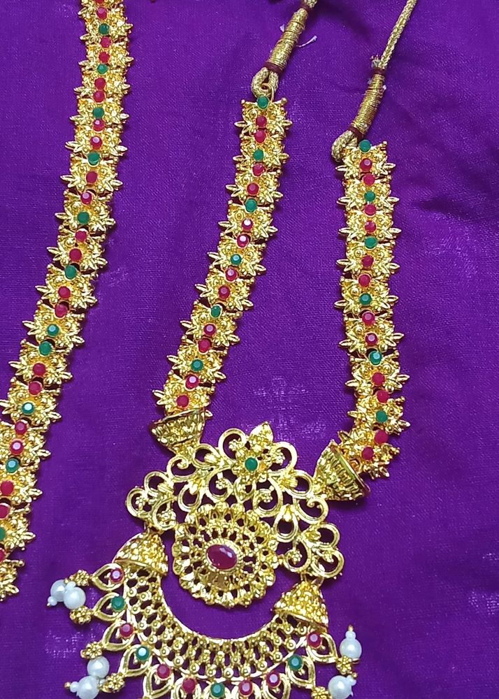 Jewellery : 2 Neck Pieces And 1 Pair Of Jhumkas