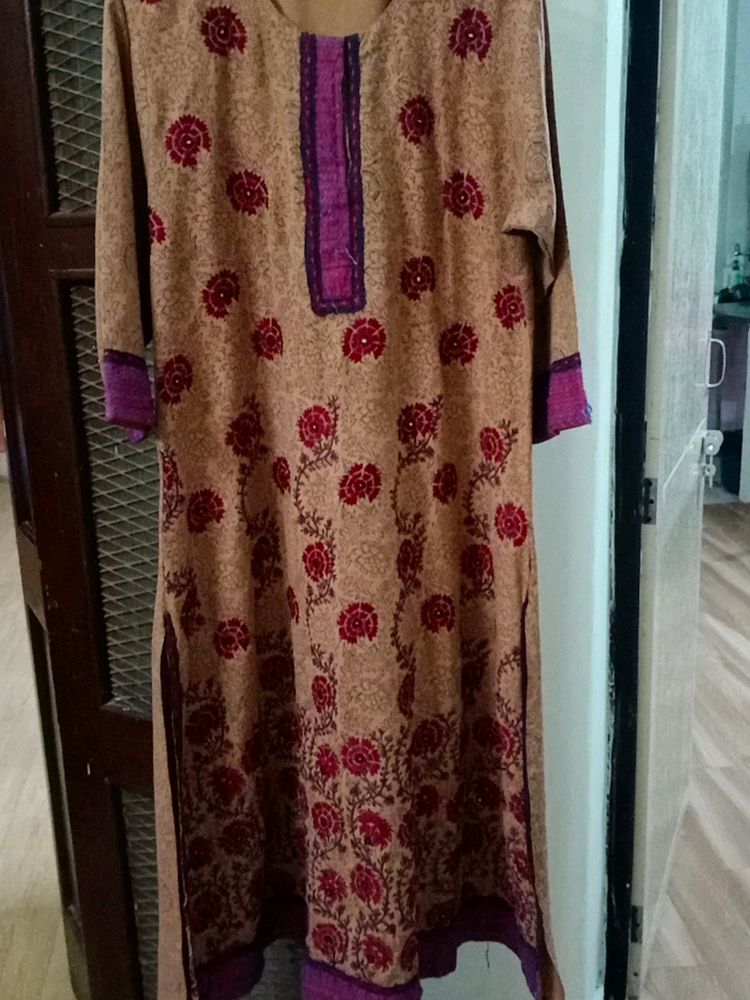 kurta embroidered kashmiri