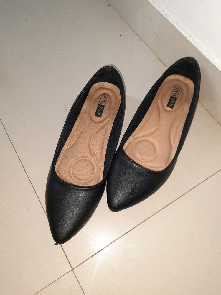 Black Ballerina Shoes UK5 38