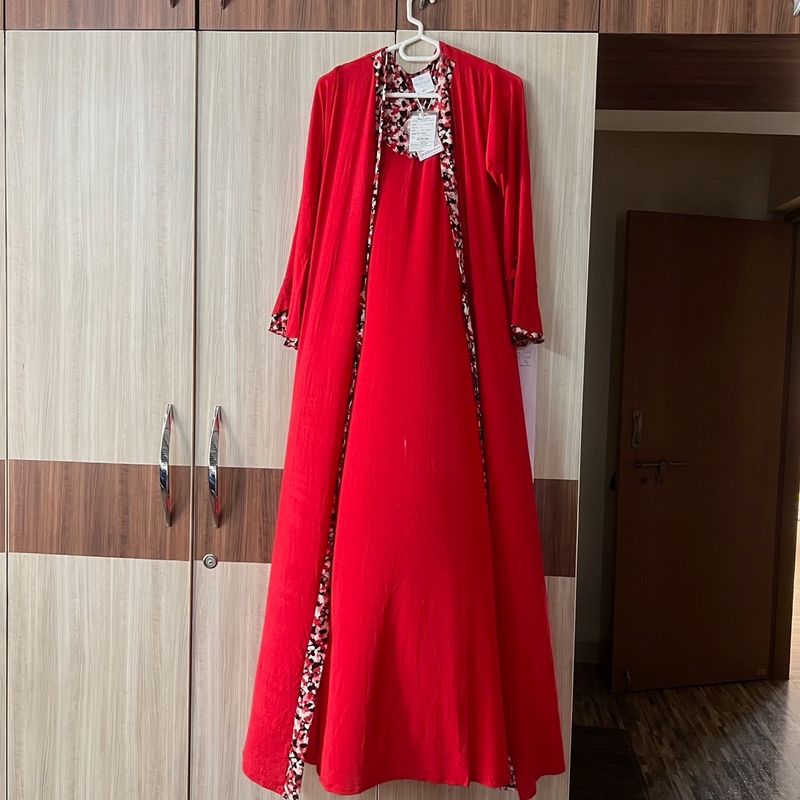 Classy Red Robe With Slippers Free