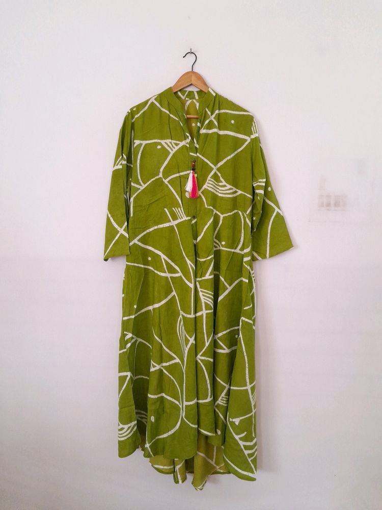 Lime Green Printed Kurta (Women's)