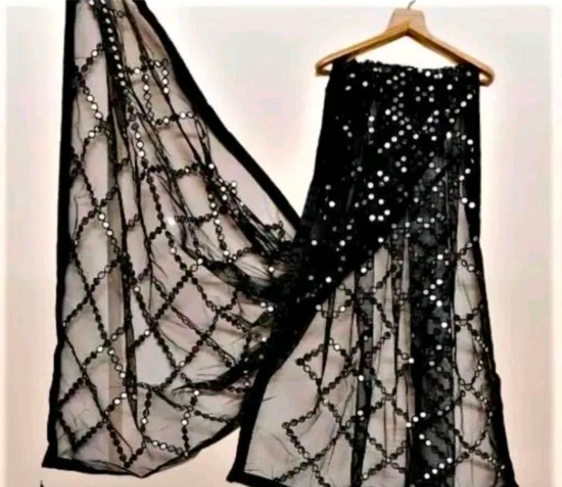 Mirror Work Black Dupatta