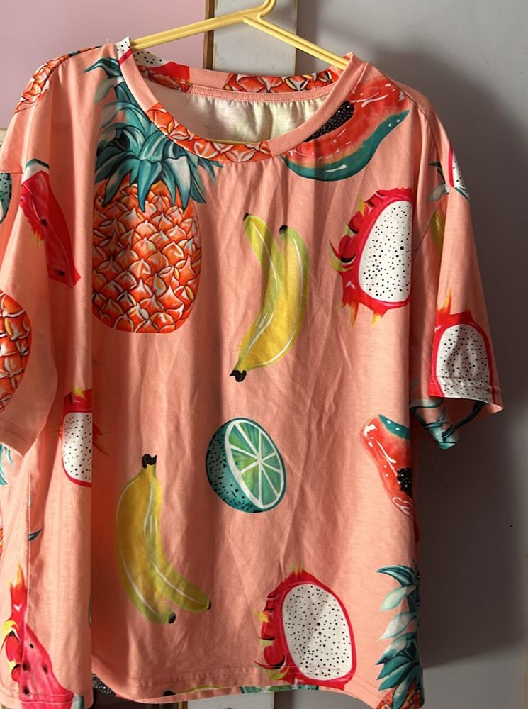 Oversized Summer Clothes Essential Fruit Tee