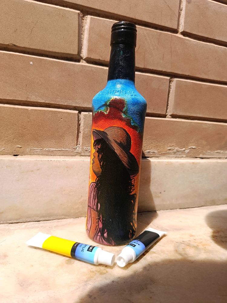 Aesthetic Hand-painted Bottle Art/ Painting