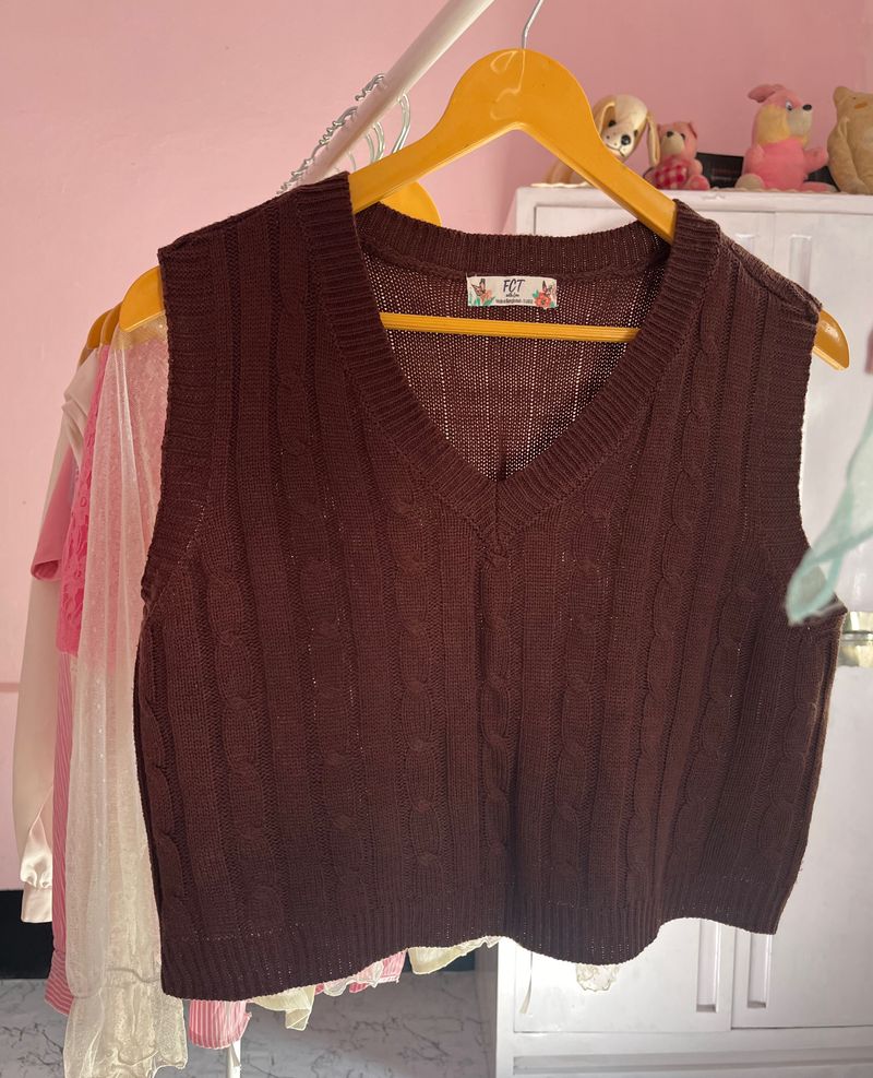 Chocolate Brown Half Sweater 🤎