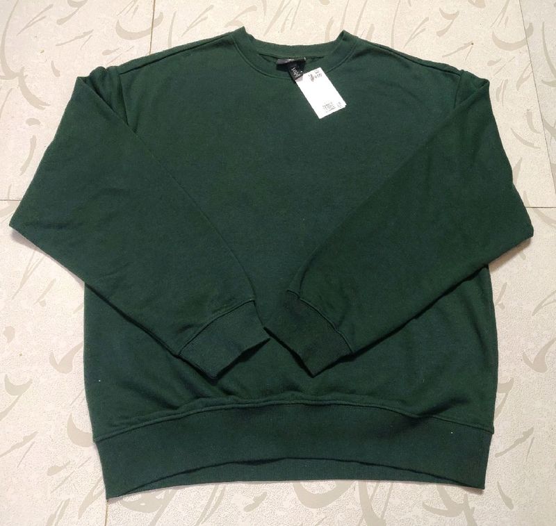 h&m oversized sweatshirt two black/green