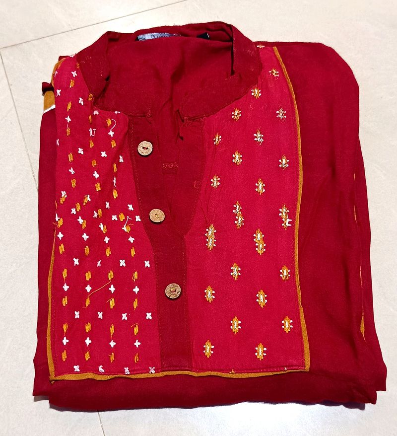 Maroonish- Red KURTA FOR WOMEN ✅