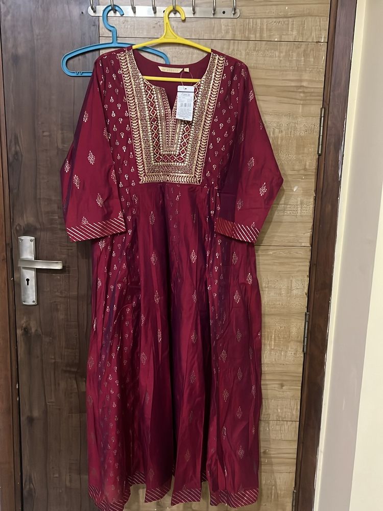Silk Ethnic Gown XXL Size With Tag