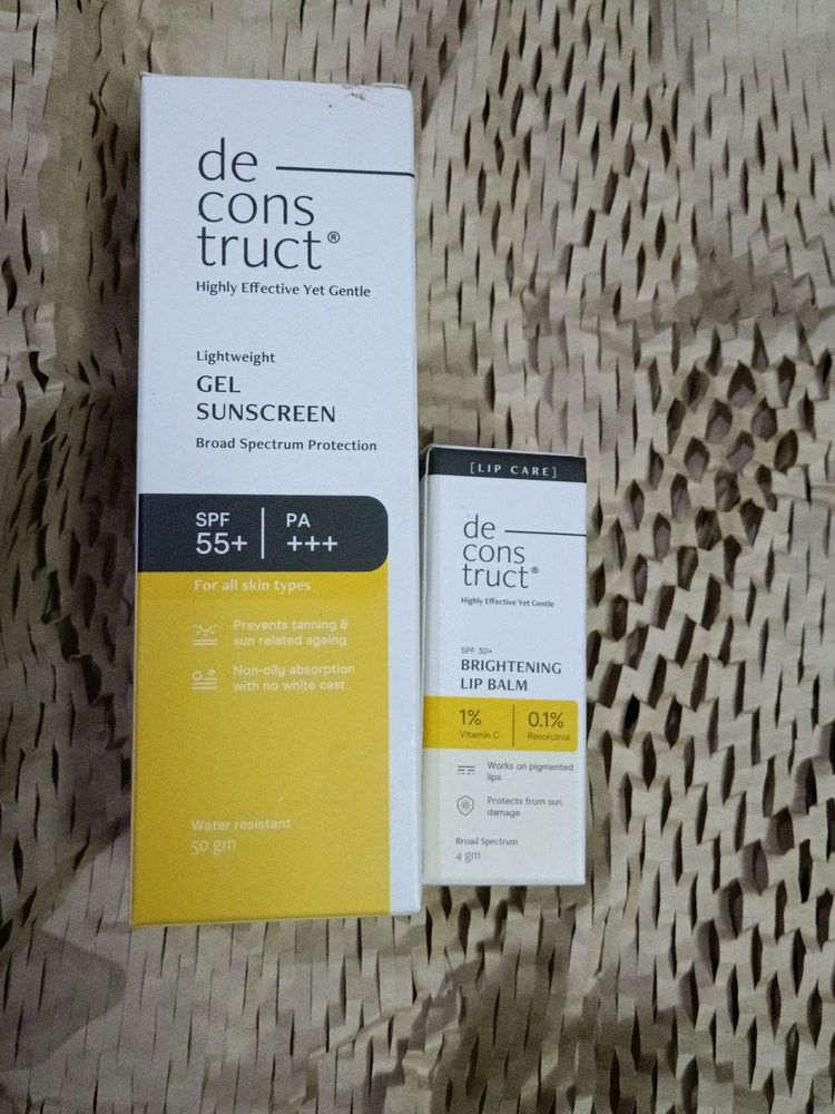 Deconstruct Gel Sunscreen & Brightening Lip Balm