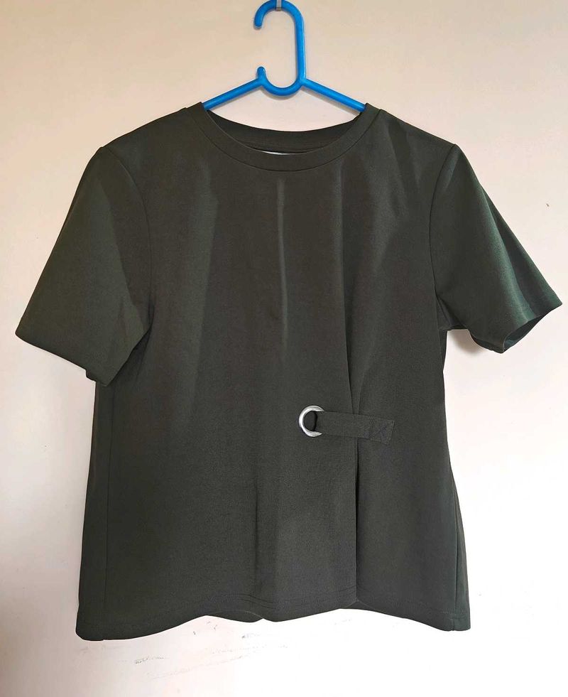 Olive Green Casual Top