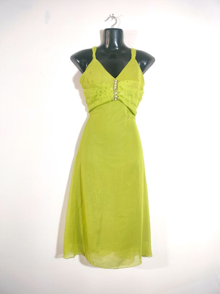 Lime Green Flared Dresses (Women's)