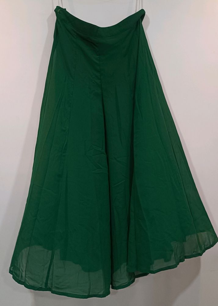 Flowy Bottle Green Palazzo Pants