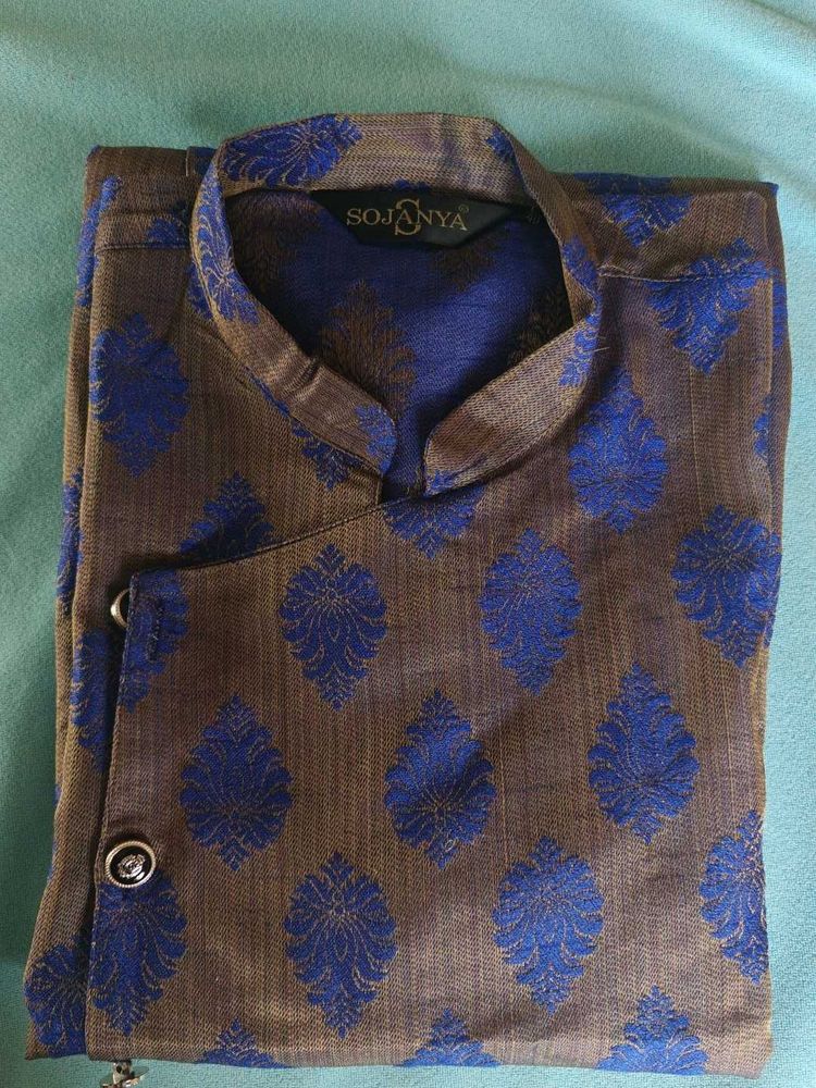 Blue + Brown Only Kurta For Sell