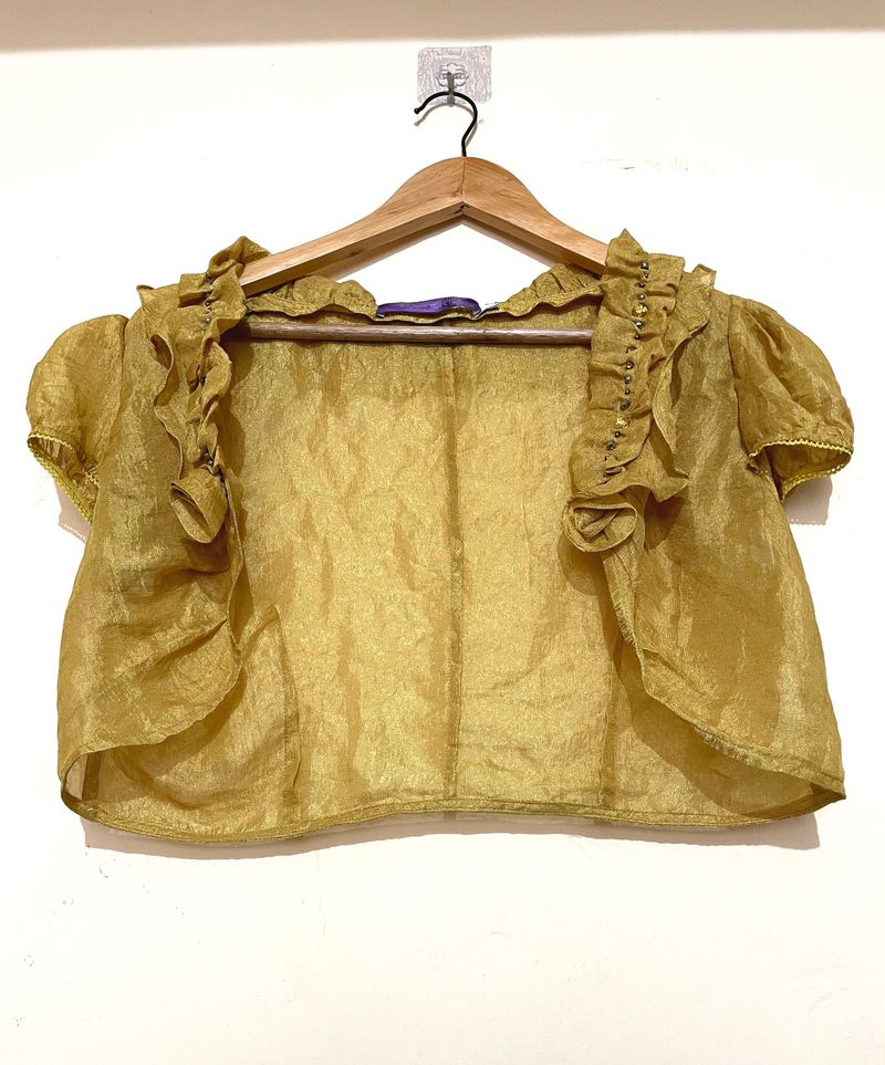 Imported Crop Shinny Shrug