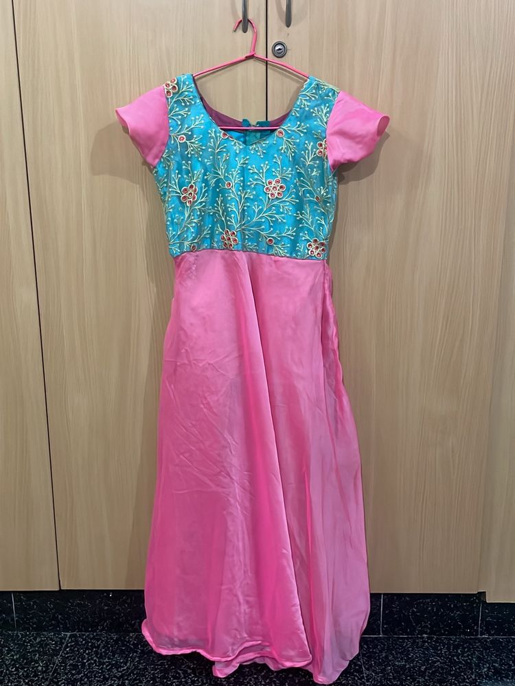 Rose N Aqua Anarkali