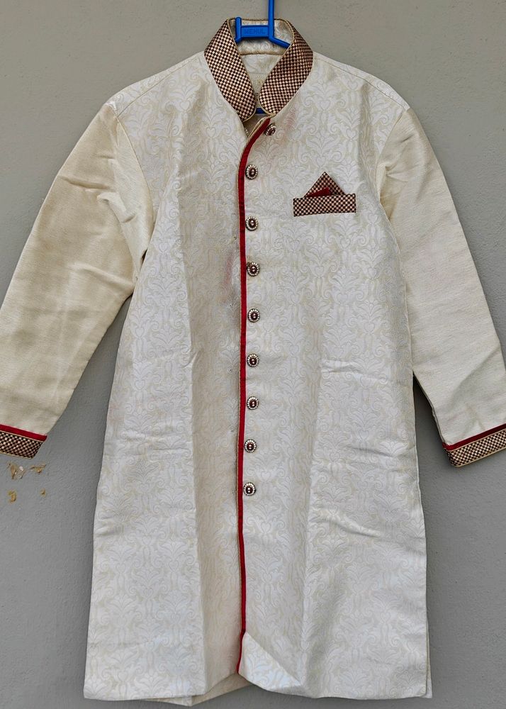 Sherwani With Red Pjama