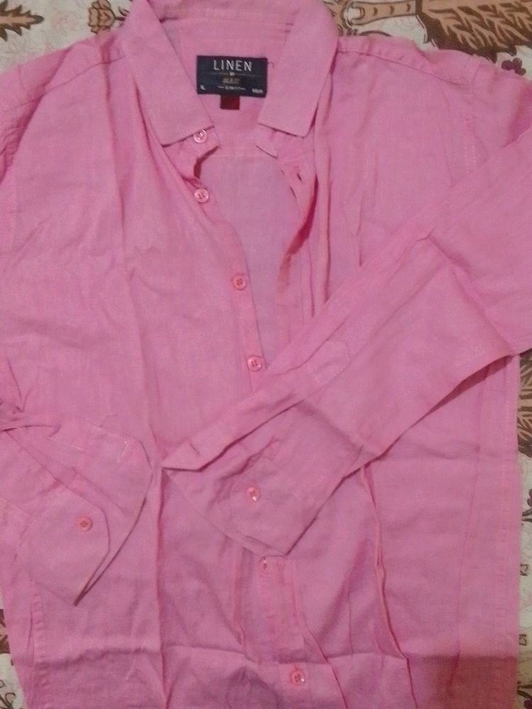 Casual Pink Shirt By Linen DJC