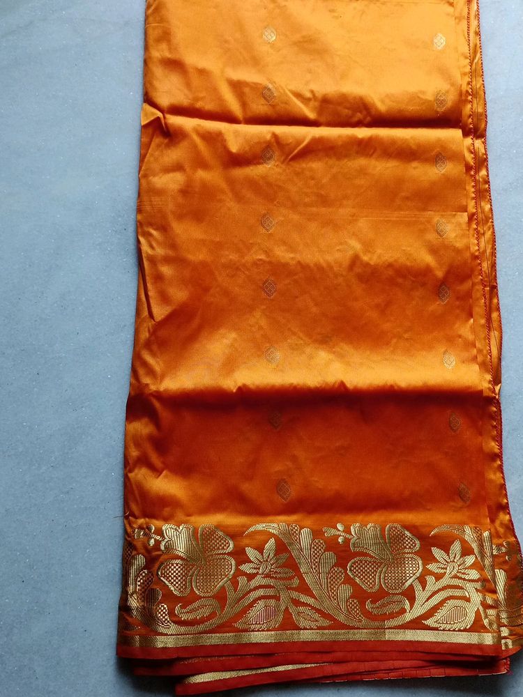 Art Silk Orange 🧡 Saree