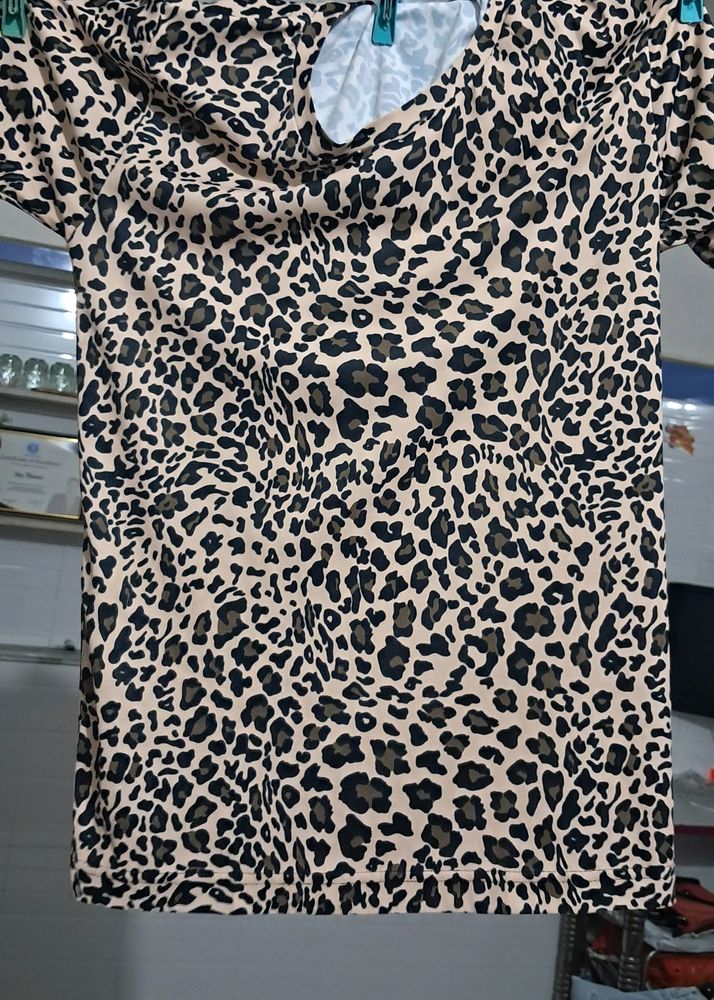 Gently Used Leopard Print T-Shirt for Sale