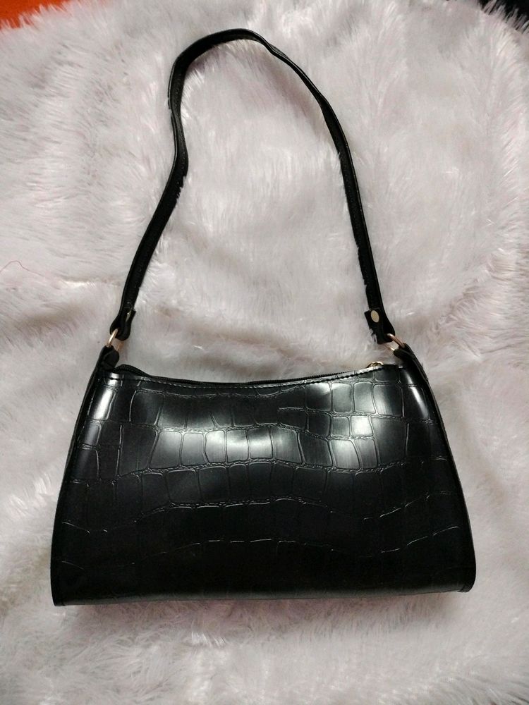 Black Baguette Bag