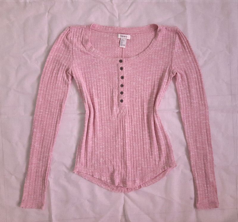 Forever 21 Pink Henley Top